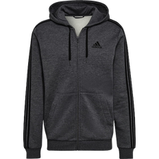 Adidas Essentials Fleece 3-Stripes Full-Zip Hoodie Men - Dark Grey Heather