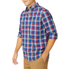 Nautica Big & Tall Classic Fit Wrinkle-Resistant Plaid Shirt - Blue Depths