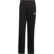 Adidas Essentials Fleece Open Hem 3-Stripes Pants - Black