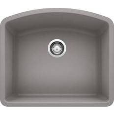 Granite Kitchen Sinks Blanco 440173 DIAMOND Silgranit Undermount Sink: Metallic Gray Gray