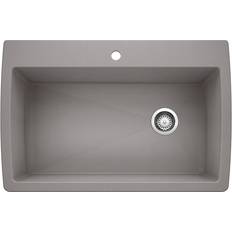 Blanco 440193 Diamond Super Single Bowl Silgranit II Drop-In Kitchen Sink Metallic Gray