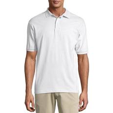 Hanes White Polo Shirts Hanes Cotton-Blend EcoSmart Polo Jersey - White
