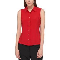 Tommy Hilfiger Sleeveless Button-Down Shirt - Scarlet Red