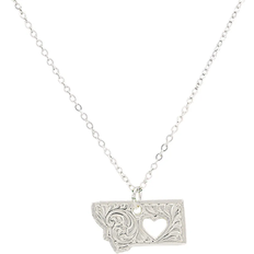 Montana Silversmiths I Heart State Charm Necklace - Silver