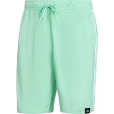 Adidas Classic-Length 3-Stripes Swim Shorts - Pulse Mint/White