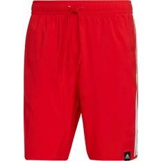 Adidas Classic-Length 3-Stripes Swim Shorts - Vivid Red/White