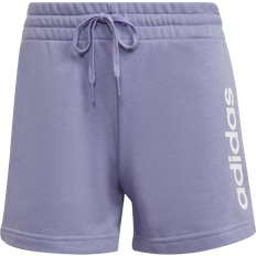 adidas Women's Essentials Slim Logo Shorts - Light Purple/White