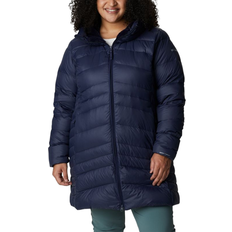 Columbia Women's Autumn Park Down Hooded Mid Jacket Plus - Dark Nocturnal