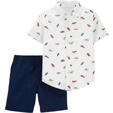 Carter's Baby Boys 2-Piece Car Button-Front Shirt and Shorts Set Multi 6 months