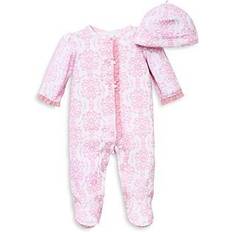 Little Me Damask Scroll Footed One-Piece & Hat - Pink Multi (LBQ03515N)