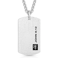 Montana Silversmiths I Am The Light Dog Tag Necklace - Silver