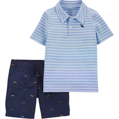 Carter's Baby Boys 2-Piece Striped Polo Shirt and Shorts Set Multi 9 months