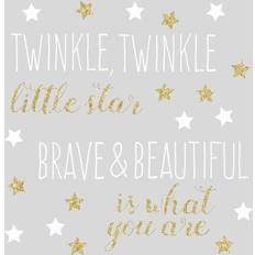 RoomMates Twinkle Twinkle Little Star Wall Quote Decals with Glitter