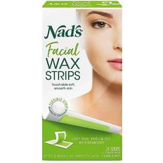 Best Hair Waxes Nad's Hair Removal Facial Wax 24 Strips 2-pack