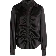 Sanctuary Time To Shine Ruched Shirt - Black