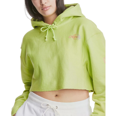 Champion Reverse Weave Cropped Cut-Off Gradient Logo Hoodie - Lively Lime