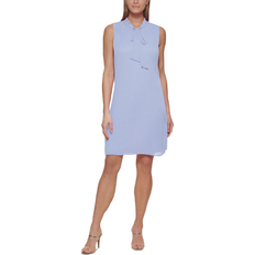 DKNY Pleated A-Line Dress - Blue