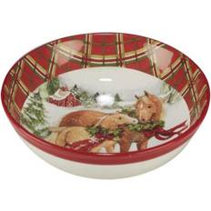 Red Serving Bowls Certified International Christmas On The Farm 13.25"