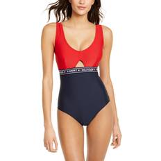 Tommy Hilfiger Swimsuits Tommy Hilfiger Essential One-Piece Elastic Logo Swimsuit - Navy