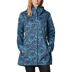Turquoise - Women Rain Jackets & Rain Coats Columbia Women’s Splash A Little II Jacket - Canyon Blue Florescence Print