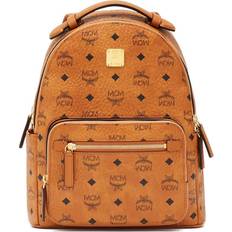 MCM Stark 32 Visetos Coated Canvas Small Backpack - Cognac