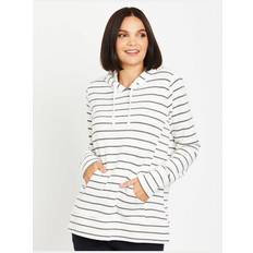 Motherhood French Terry Side Access Nursing Hoodie Grey White Stripe (92679-23)