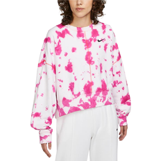 Nike Sportswear Oversized Fleece Tie-Dye Crew Sweatshirt Women's - Active Pink/Siren Red/Black