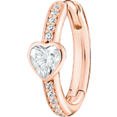 Thomas Sabo Charm Club Single Hoop Heart Earring - Rose Gold/Transparent