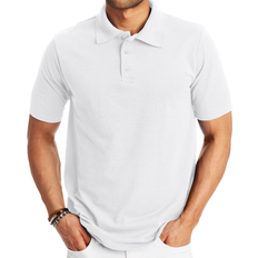 Hanes White Polo Shirts Hanes FreshIQ X-Temp Pique Polo Shirt - White
