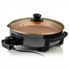 Ovente Fw024589b Electric Gravy Boat Warmer with 13.5 oz Serving Ceramic Pot & Lid Cover Black