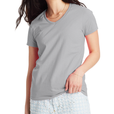 Hanes Women's Essential-T Short Sleeve V-Neck T-Shirt - Light Steel