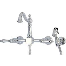 Wall Mounted Kitchen Faucets Kingston Brass Heritage KS1261ALBS Polished Chrome