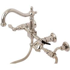 Wall Mounted Kitchen Faucets Kingston Brass Heritage KS1266ALBS Polished Nickel