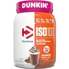 Dymatize iso 100 whey hydrolyzed whey protein isolate Dymatize ISO Protein Powder Dunkin Mocha Latte 21.2oz