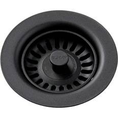 Sink Strainers LKQS35BK Polymer Drain Fitting with Removable Basket Strainer & Rubber Stopper Black