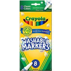 Crayola Washable Markers, Fine Tip, Nontoxic, Assorted, 8/Set