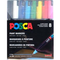 Uni Posca Markers PC-1MR Ultra-Fine Bullet Assorted Colours Set 8 - The  Drawing Room