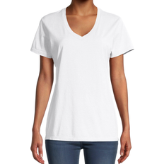 Hanes Women's ComfortWash V-Neck Tee - White Pfd