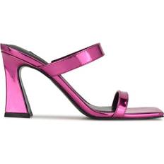 Nine West Darla Heeled Slide - Metallic Dark Pink