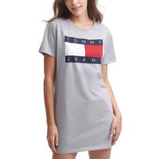 Tommy Hilfiger Short-Sleeve Flag T-shirt Dress - Stone Grey Heather