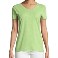 Hanes Women's X-Temp V-Neck T-Shirt - Neon Lime Heather