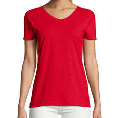 Hanes Women's X-Temp V-Neck T-Shirt - Deep Red