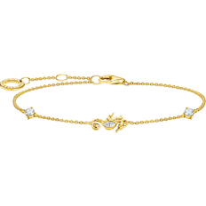 Thomas Sabo Charm Club Delicate Seahorse Bracelet - Gold/Transparent
