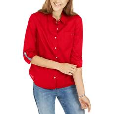 Tommy Hilfiger Roll-Tab Button-Up Shirt - Scarlet