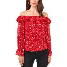 Vince Camuto Ruffled Off-The-Shoulder Blouse - Vermillion