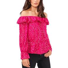 Vince Camuto Ruffled Off-The-Shoulder Blouse - Fuchsia Rose