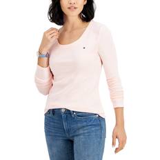 Tommy Hilfiger Scoop Neck Long Sleeve Top - Ballerina Pink