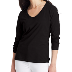 Hanes Women's Perfect-T Long Sleeve V-Neck T-Shirt - Ebony