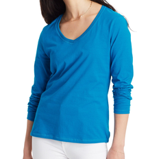 Hanes Women's Perfect-T Long Sleeve V-Neck T-Shirt - Deep Dive