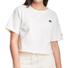 Champion C Logo Heritage Cropped Tee - Chalk White